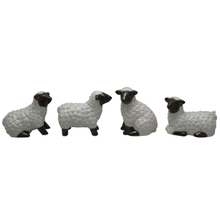 セラミックの白い羊の像の動物の装飾品